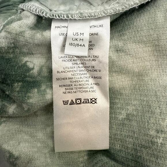 Without Walls Shorts Mens Medium Green White Tie Dye Elastic Waist Retro - Picture 10 of 13